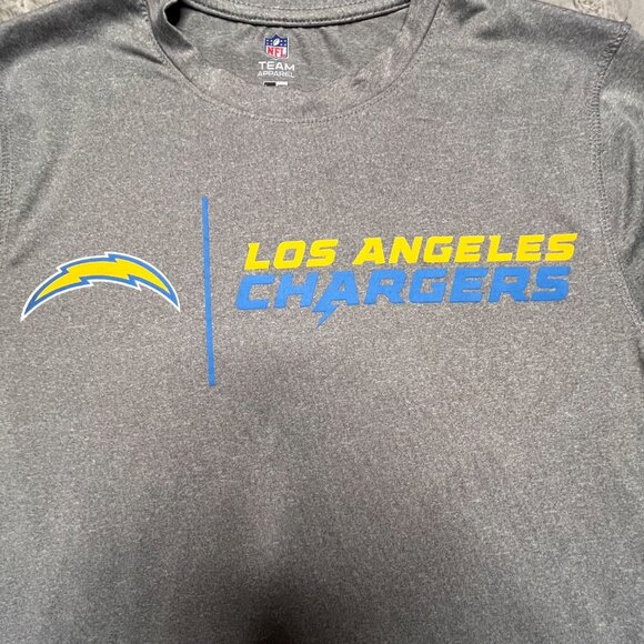 Los Angeles Chargers NFL Team Apparel T-Shirt S Gray Polyester - Picture 2 of 11